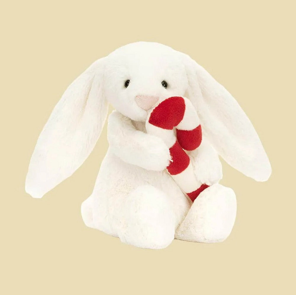 Bashful Bunny with Candy Cane — front view