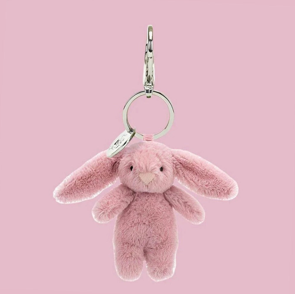 Bashful Tulip Bunny Bag Charm — front view