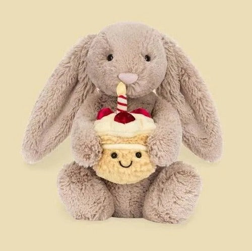 Bashful Beige Bunny 'Birthday' — front view