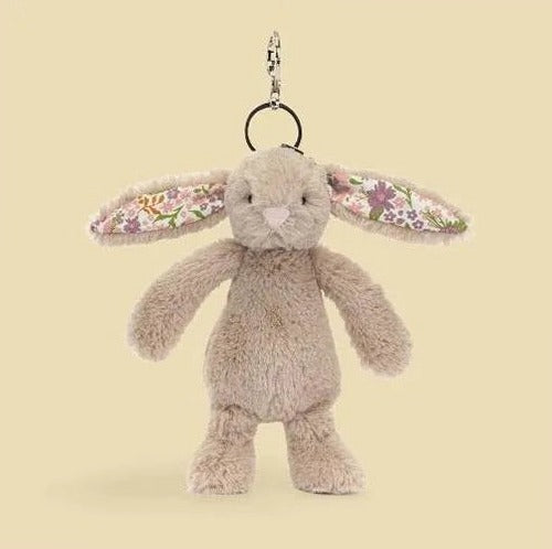 Blossom Beige Bunny 'Petal' Bag Charm — front view