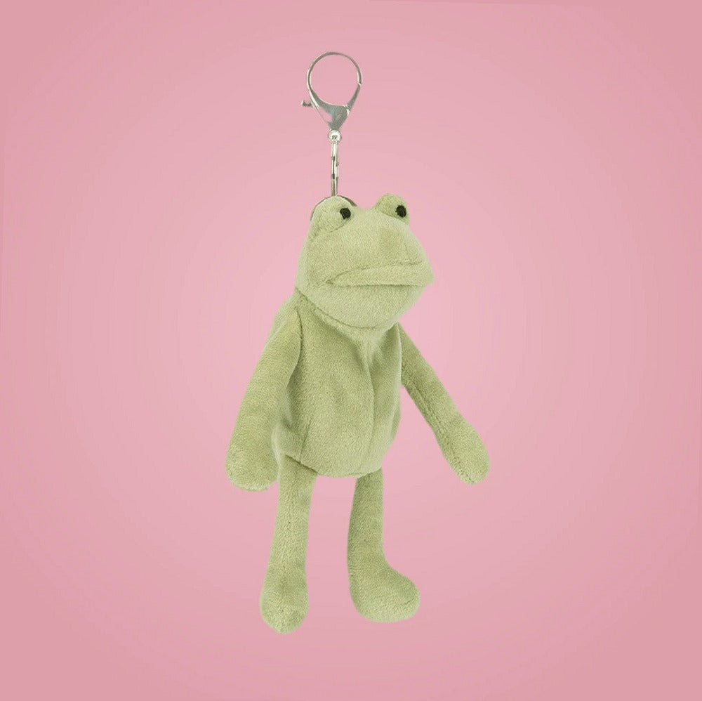 Fergus Frog Bag Charm — front view