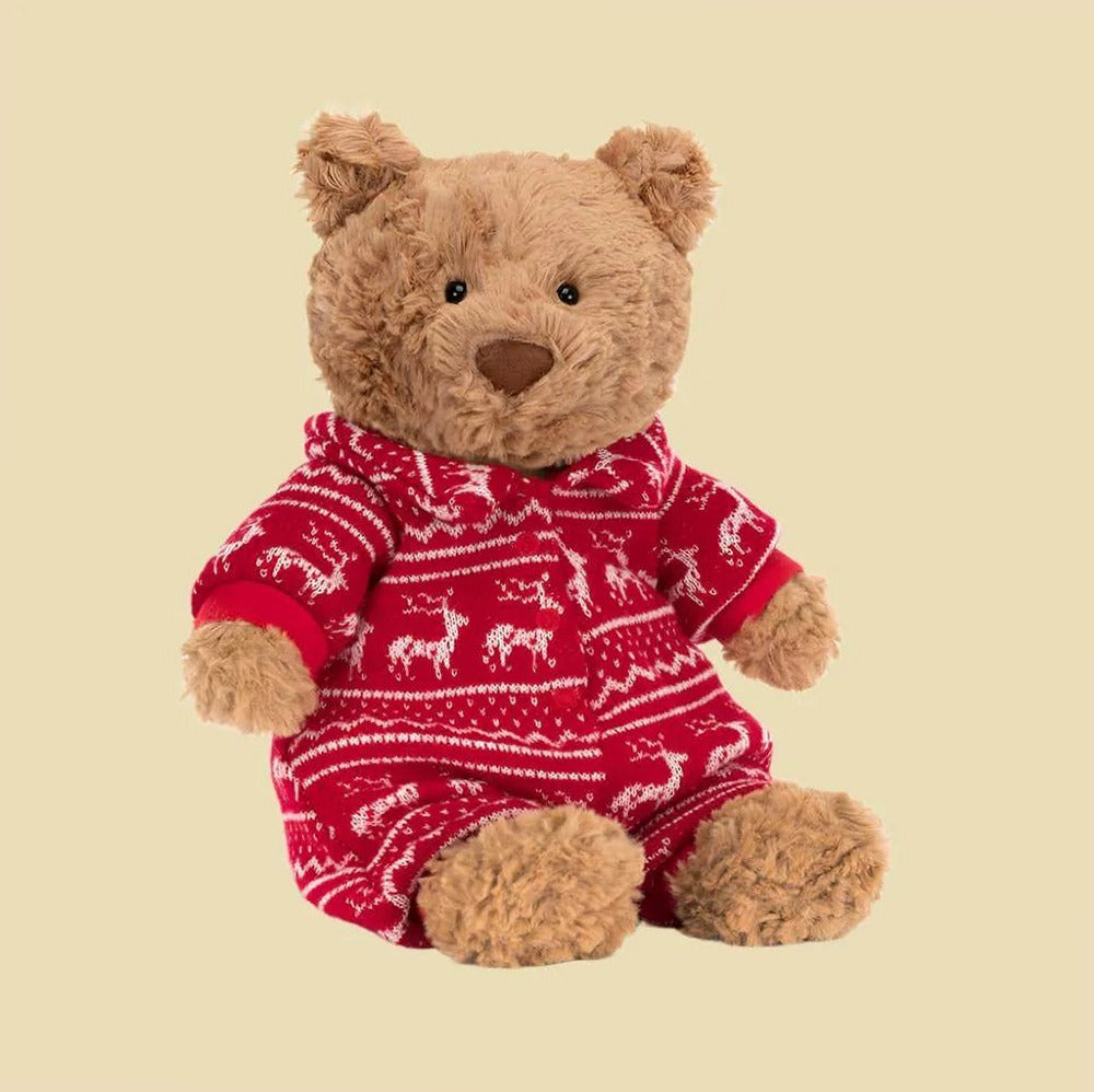 Bartholomew Bear Winter Pyjamas — front view